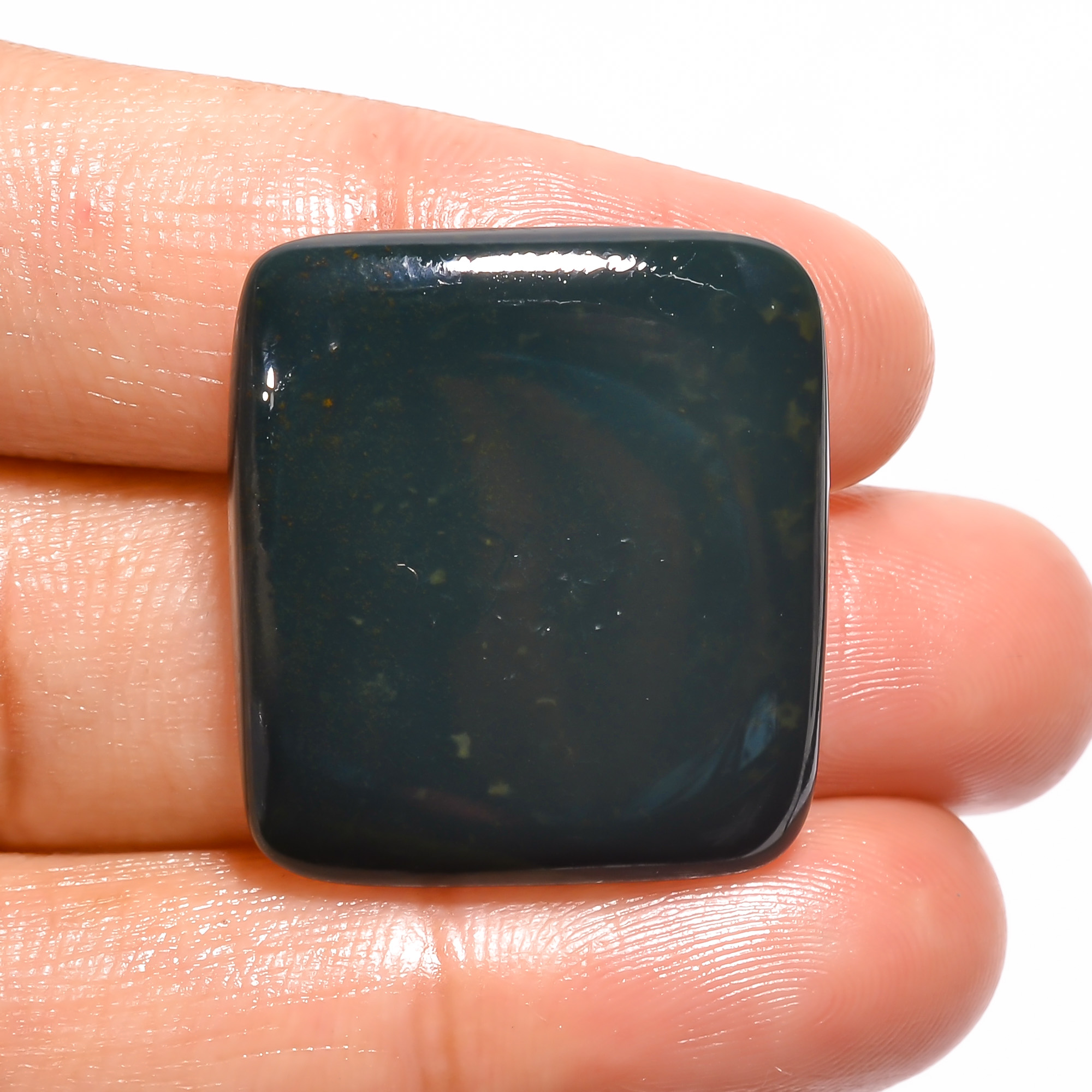AAA+ Natural Bloodstone Radiant Cabochon Loose Gemstone 28 Ct. 26X23X5 mm A-4915 - Picture 1 of 1