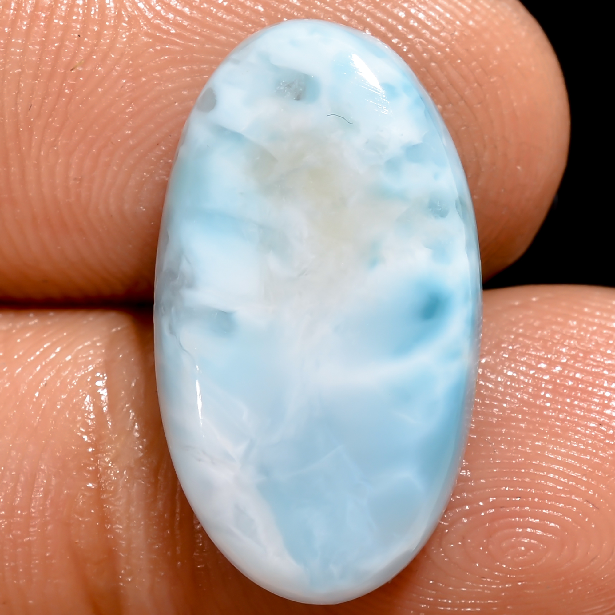 100 % natürlicher Larimar ovale Form Cabochon loser Edelstein 11 kt 21 x 12 x 5 mm EE-38240